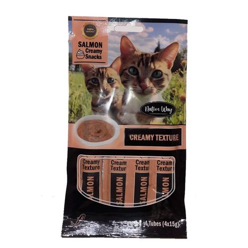 שלוקים לחתול בטעם סלמון 4 יחידות Native Way