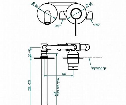 חמת ברז קיר סדרת אייס/ICE גוון רוז גולד מט 305712F20