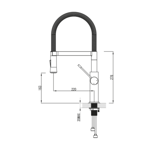 ברז מטבח צינור גמיש ניקל P3