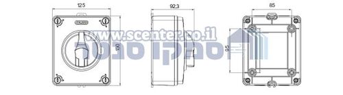 מפסק פקט סיבובי צהוב 16A*3 פיקוד שחור Gewiss IP66