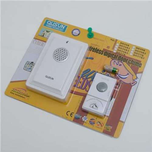 פעמון דלת אלחוטי דיגיטלי עם סוללות 12 מנגינות D034K מתג ביטול שבת – באישור מכון צמת | פעמון אלחוטי למטפלים עם סוללות | לחצן מצוקה קריאה למבוגרים