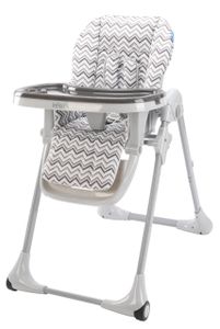 כסא אוכל פסטו Pesto עם ריפוד דמוי עור מעובה, מצבי גובה ושלושה מצבי שכיבה - פסים אפורים