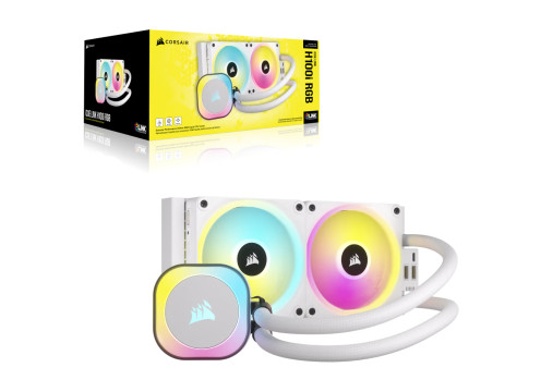 קירור נוזלי למעבד Corsair iCUE LINK H100i RGB AIO 240mm White Liquid CPU Cooler