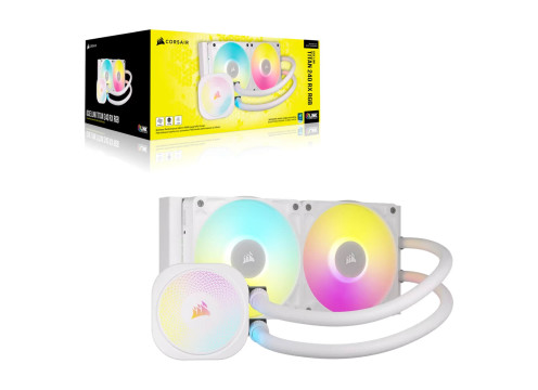 קירור נוזלי למעבד Corsair iCUE LINK TITAN 240 RX RGB AIO Liquid CPU Cooler White