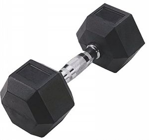 משקולת דמבל משושה גומי שחור 1 ק"ג DUMBELL