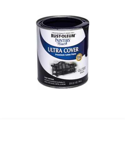 צבע 2X שחור מבריק כ 1 ליטר מבית RustOleum