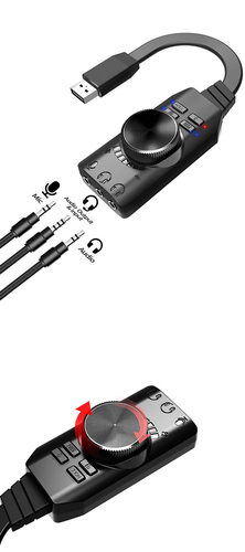 כרטיס קול USB עם גלגלת