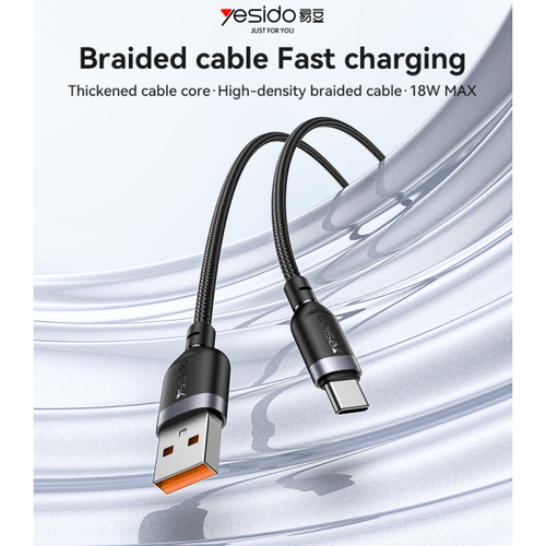 כבל CA133C 2 Meter 18W Fast Charging USB to Type-C 