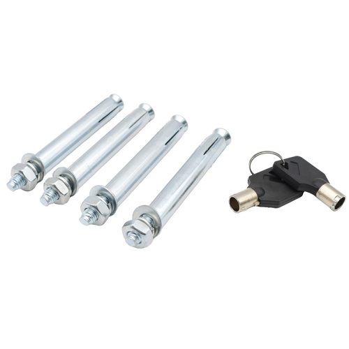 מחסום חניה מתקפל עמוד SMITH דגם 151702-002 עם נעילה מאובטחת, פרופיל מתכת מרובע 60X60 מ