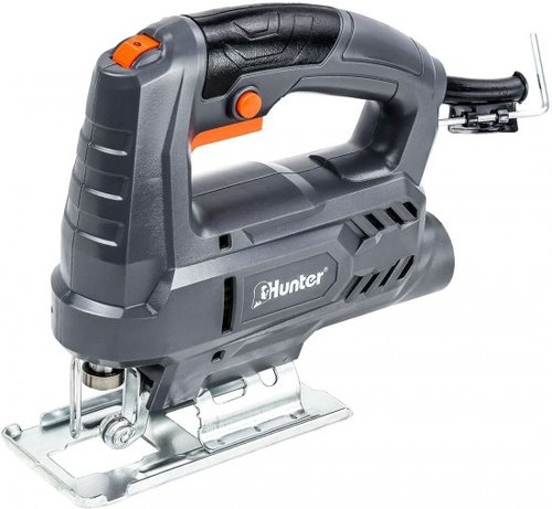 מסור אנכי חשמלי Hunter 500W דגם 100610-013 עם מפוח אבק מובנה, מערכת שחרור מהיר ויכולת חיתוך עץ עד 55 מ