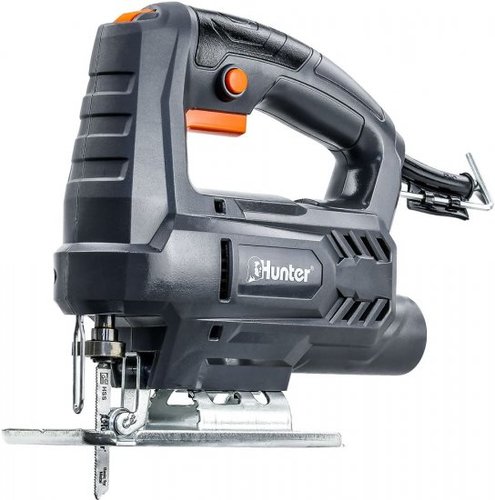 מסור אנכי חשמלי Hunter 500W דגם 100610-013 עם מפוח אבק מובנה, מערכת שחרור מהיר ויכולת חיתוך עץ עד 55 מ