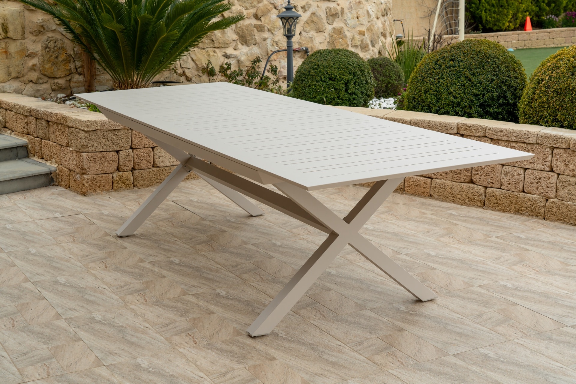 שולחן אלומיניום 100*216 נפתח ל-297 שמפניה