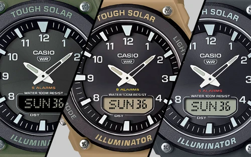 CASIO AQ-S820W-5A מנגנון סולארי משולב אנלוגי-דיגיטלי
