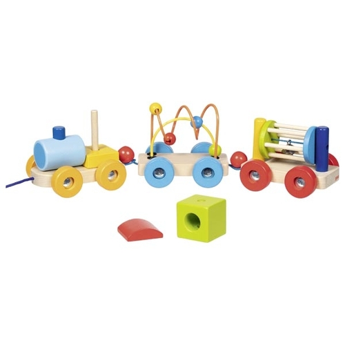 צעצועי עץ GOKI רכבת מעץ לגילאי שנתיים ומעלה 55847