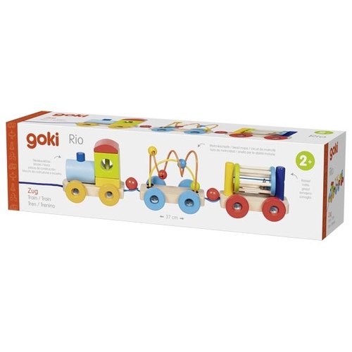 צעצועי עץ GOKI רכבת מעץ לגילאי שנתיים ומעלה 55847
