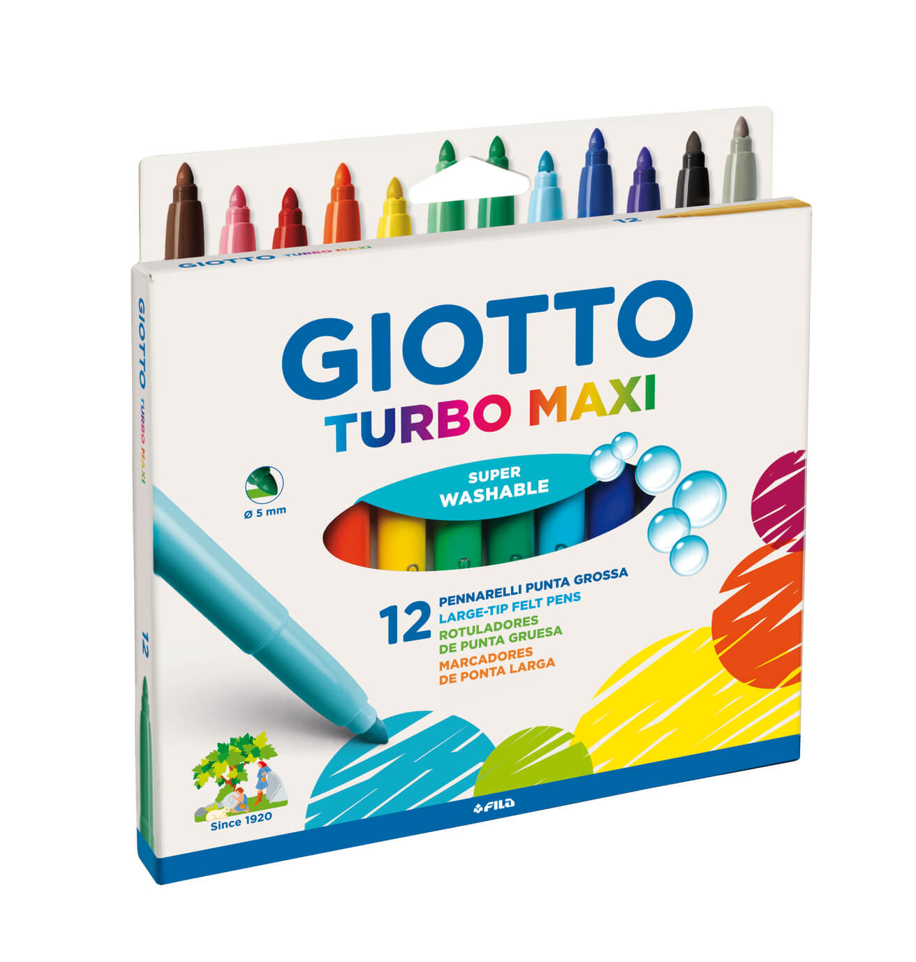 טוש טורבו קולור מקסי 12 גוונים GIOTTO
