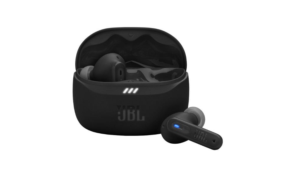 אוזניות אלחוטיות עם ביטול רעשים אדפטיבי JBL Tune Beam 2 TWS צבע שחור למוזיקה, ספורט ושיחות