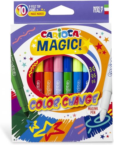 10 טושים צבעוניים המשנים צבע CARIOCA MAGIC COLOR CHANGE (איטליה)