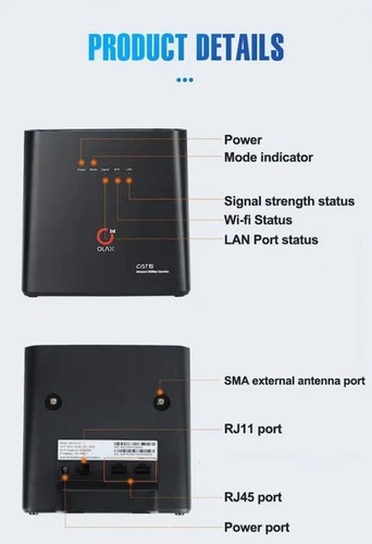 נתב סלולרי + סוללה  פנימית OLAX CPE AX9 PRO + RJ11 