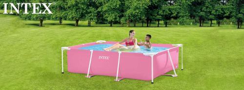 בריכת צינורות מלבנית 220X150X60 ס''מ Intex - ורוד