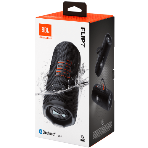 רמקול אלחוטי נייד בצבע שחור JBL Flip 7