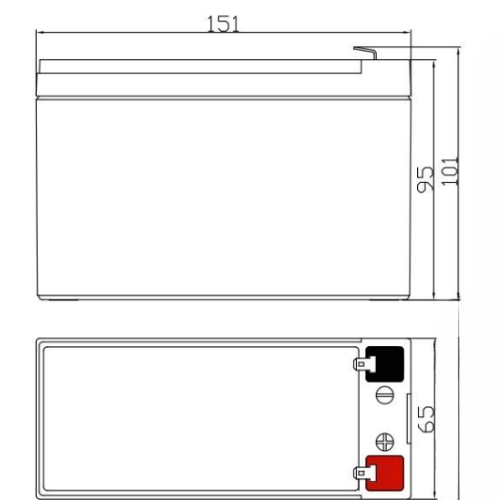 מצבר מידות 12V-7AH רוזטק