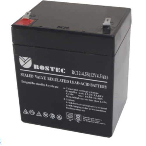 מצבר 12V 4.5AH לממונע חזק במיוחד רוזטק כולל 4 חודשי אחריות