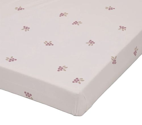 סדין לעריסת תינוק 100% כותנה טריקו - בז'/ענבים