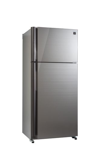 מקרר 2 דלתות מקפיא עליון SHARP דגם SJ-GPRN75D-SL זכוכית כסופה שארפ