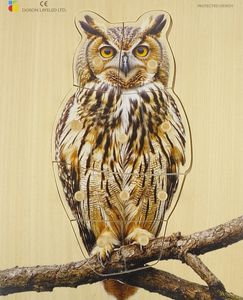 פאזל כפתורי עץ 10 חלקים - ינשוף (מצולם)