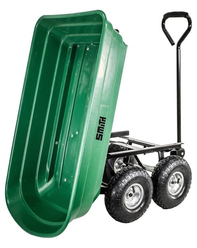 עגלת משא לשטח ולגינה דגם משופר 75 ליטר Heavy Duty תוצרת SMITH 