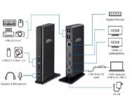 תחנת עגינה מקצועית Gold Touch Dual Hdmi 4Xusb2.0 2XUSB3.1 SPK/Mic Lan