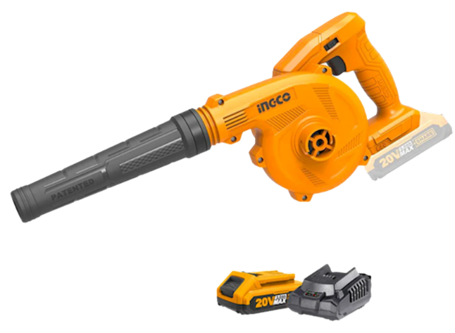 מפוח יד נטען 20V + סוללה 2.0AH + מטען INGCO