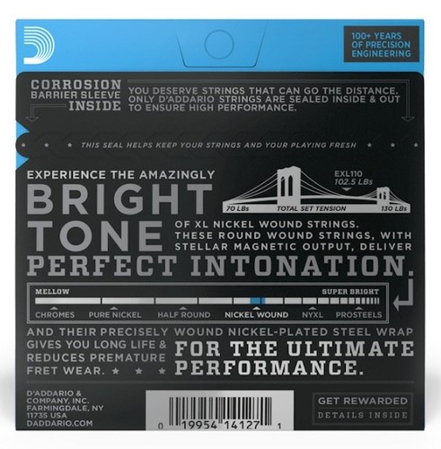 זוית נוספת D'Addario EXL110 Electric Guitar Strings