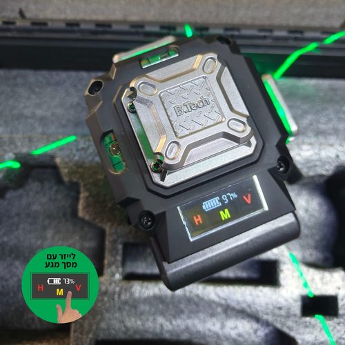 פלס לייזר B.Tech 6006 – דגם 4D עם 16 קווים ומסך מגע.