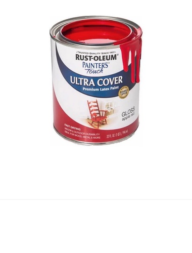 צבע 2X אדום מבריק כ 1 ליטר מבית RustOleum