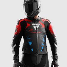 מעיל עור רבל הורן שחור / אדום / כחול - REBELHORN INFERNO LEATHER JACKET