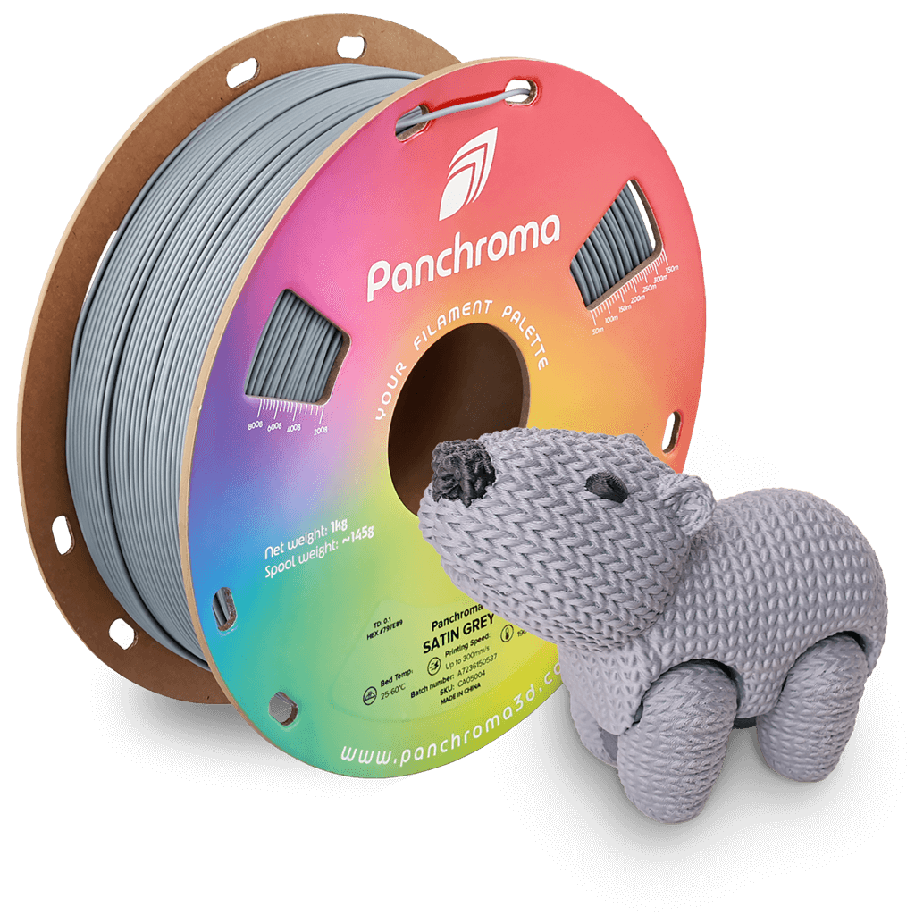 פילמנט +PLA סאטן אפור 1 ק"ג 1.75 מ"מ - Panchroma Satin PLA+ Grey