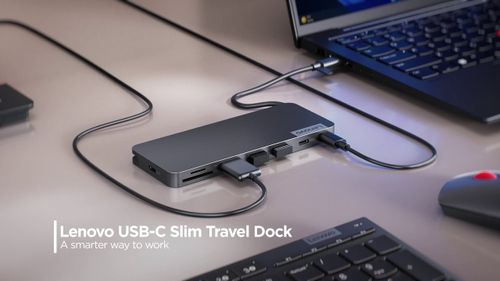 תחנת עגינה Lenovo USB-C Slim Travel Dock