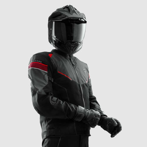 מעיל רב עונתי רבל הורן שחור / אפור / אדום  - REBELHORN HIFLOW V TEXTILE JACKET