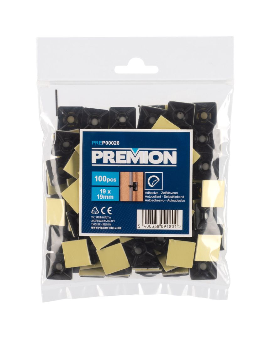חבקים 100 יחידות שחורים 19x19 מ"מ  PREP00026