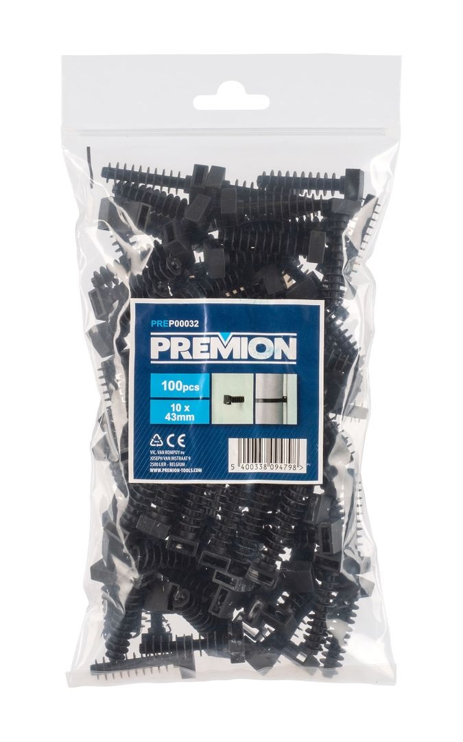 חבקים עם פלג 100 יחידות שחורים 10x43 מ"מ  PREP00032