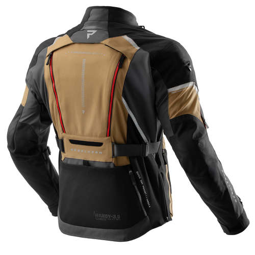 מעיל רב עונתי רבל הורן חום / אפור / אדום  - REBELHORN HARDY 3.0 TEXTILE JACKET