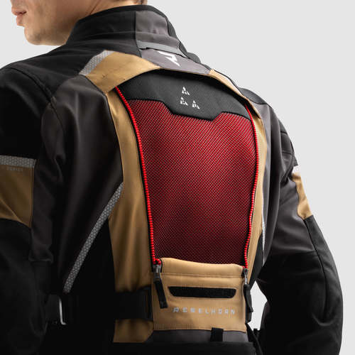מעיל רב עונתי רבל הורן חום / אפור / אדום  - REBELHORN HARDY 3.0 TEXTILE JACKET