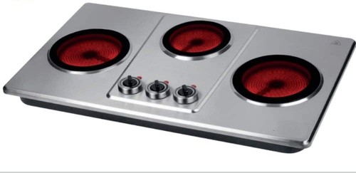 כירה חשמלית Normande קרמית 3 מבערים נירוסטה 3300W דגם ND3505