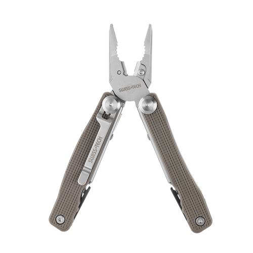  מולטיטול Swiss Tech דגם WILD עם 15 פונקציות כולל פלייר שפיץ, סכין, מספריים, מברגים שונים וקליפס לחגורה