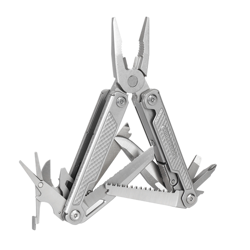  מולטיטול Swiss Tech דגם STORM עם 17 פונקציות כולל פלייר שפיץ, מגוון כלי חיתוך, מברגים וקליפס לחגורה