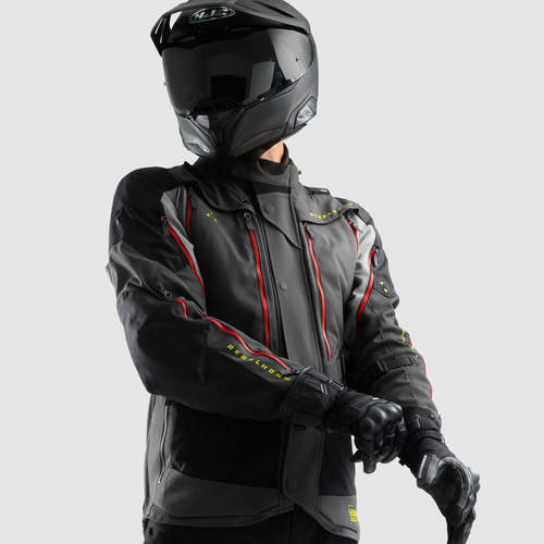מעיל רב עונתי רבל הורן שחור / אפור / אדום - REBELHORN HARDY 3.0 TEXTILE JACKET
