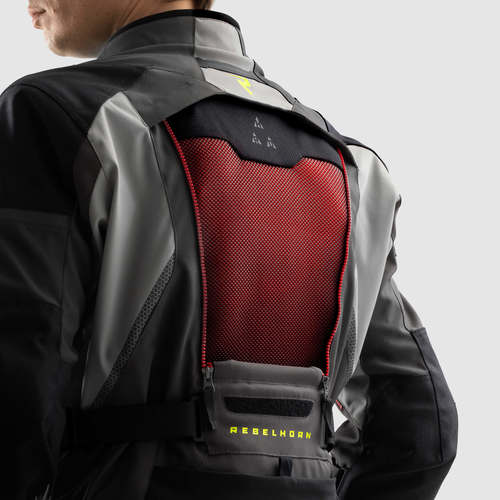 מעיל רב עונתי רבל הורן שחור / אפור / אדום - REBELHORN HARDY 3.0 TEXTILE JACKET