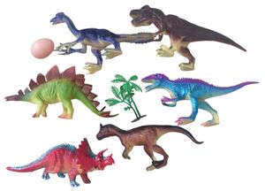 מארז 6 דינוזאורים מפלסטיק לילדים בשקית PVC עם אביזרים נוספים